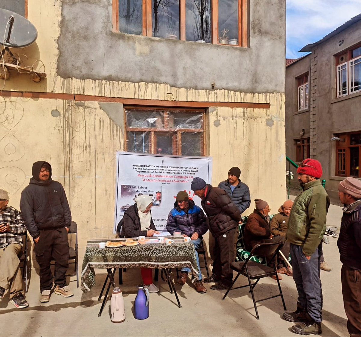 dcpukargil's tweet photo. Awareness programme held at Wakha to promote Pan-India Rescue &amp; Rehabilitation Campaign. Focuses on eradicating child labour, preventing child begging &amp; strengthening child protection. Community urged to report concerns via 1098. @MinistryWCD @lg_ladakh @ashishkundra @dc_Kgl https://t.co/bksc7HymsL