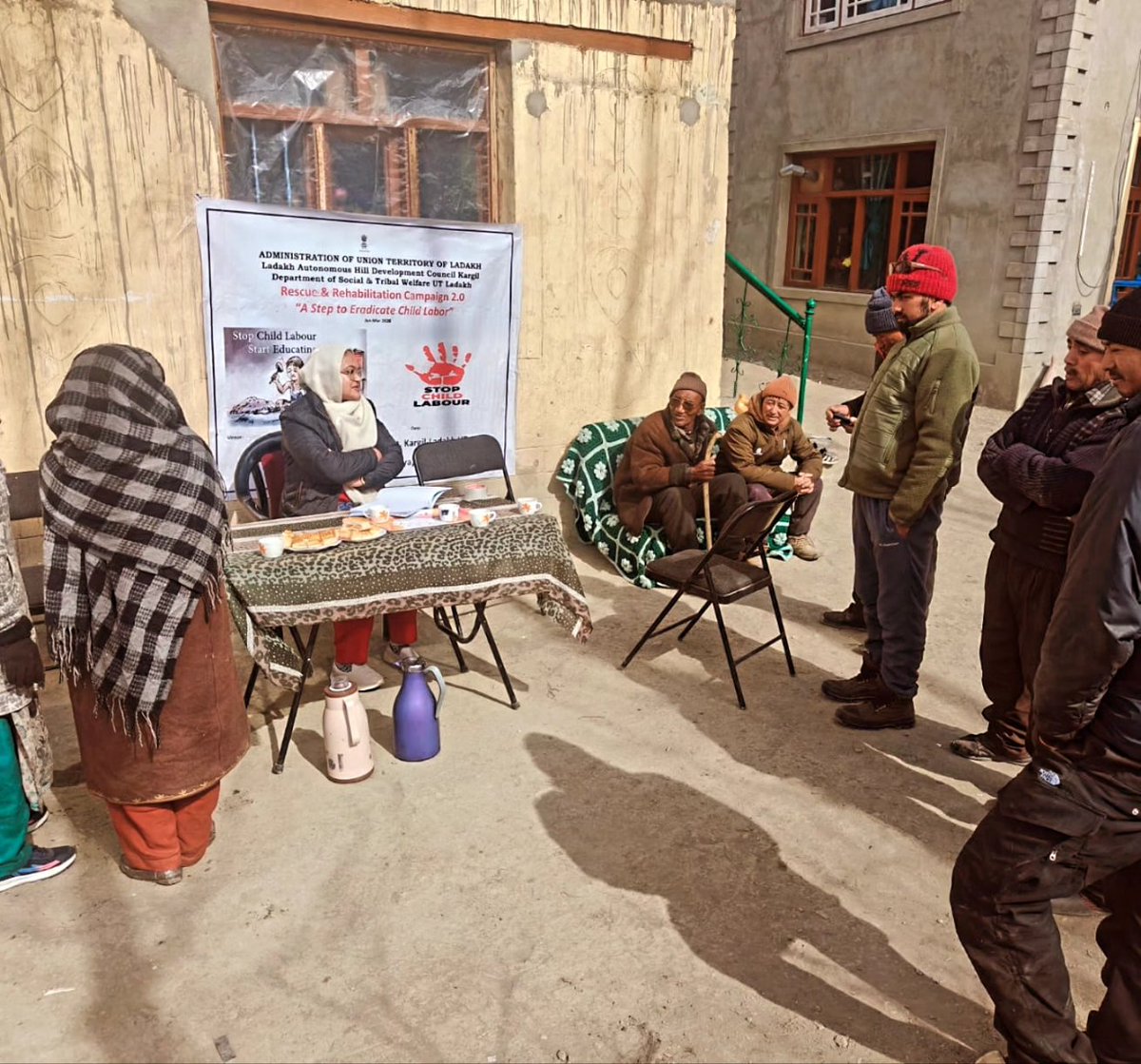 dcpukargil's tweet photo. Awareness programme held at Wakha to promote Pan-India Rescue &amp; Rehabilitation Campaign. Focuses on eradicating child labour, preventing child begging &amp; strengthening child protection. Community urged to report concerns via 1098. @MinistryWCD @lg_ladakh @ashishkundra @dc_Kgl https://t.co/bksc7HymsL