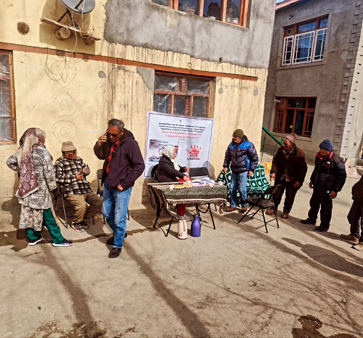dcpukargil's tweet photo. Awareness programme held at Wakha to promote Pan-India Rescue &amp; Rehabilitation Campaign. Focuses on eradicating child labour, preventing child begging &amp; strengthening child protection. Community urged to report concerns via 1098. @MinistryWCD @lg_ladakh @ashishkundra @dc_Kgl https://t.co/bksc7HymsL