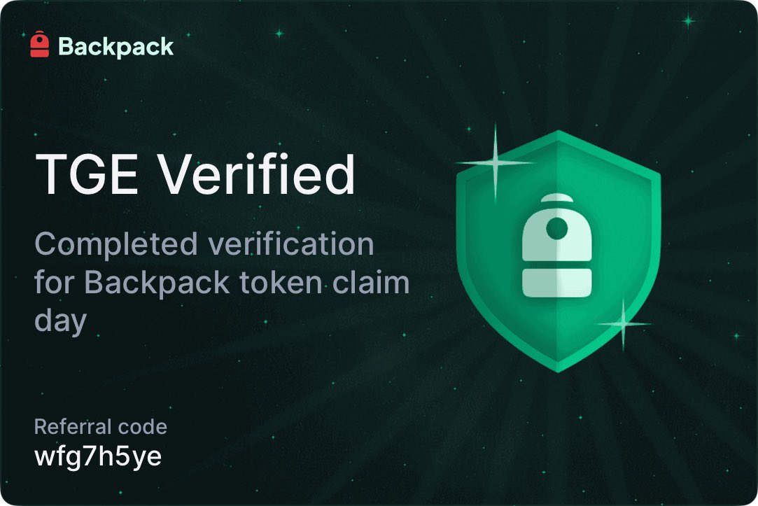 GM  🎒 
If you have used <a href="/Backpack/">Backpack 🎒</a>, remind to do the TGE verification