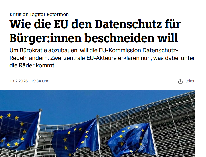 NOYBeu's tweet image. 📰 "Vor EDSB und EDSA hatten bereits zivilgesellschaftliche Organisationen davor gewarnt, dass die #Omnibus-Pläne zu Einschnitten beim Schutz der Privatsphäre führen würden. Max Schrems von der #Datenschutz-NGO Noyb begrüßte daher deren Stellungnahme."

👉 taz.de/Kritik-an-Digi…