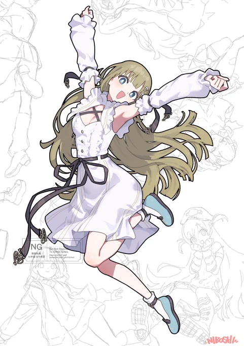 【ぶいすぽっ!全員描く企画】(18/25) 18人目は英リサさん! #はなぶさの絵 たくさん動きつけられて楽しい!