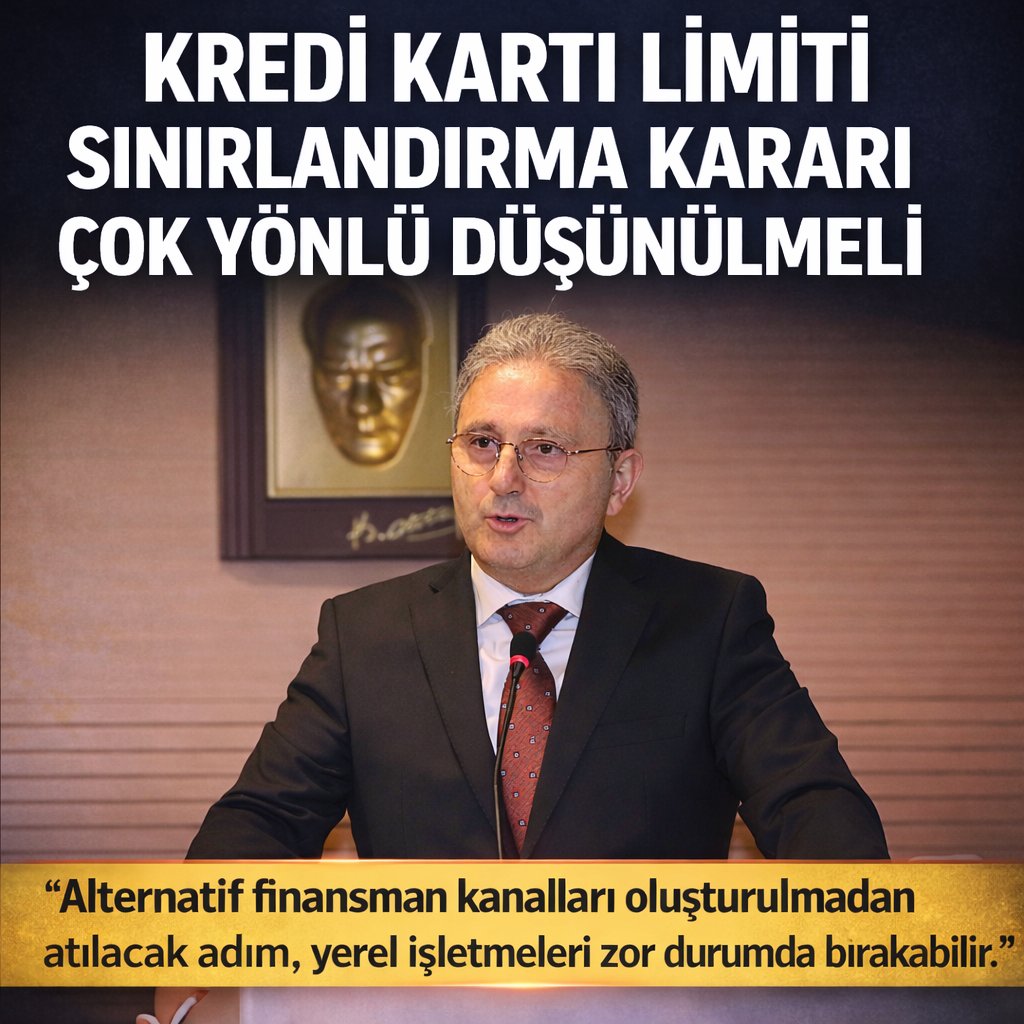 Giresun Ticaret ve Sanayi Odası Yönetim Kurulu Başkanı Hasan Çakırmelikoğlu, kredi kartlarına yönelik limit sınırlandırma uygulamasına ilişkin değerlendirmelerde bulundu giresuntso.org.tr/kredi-karti-li…