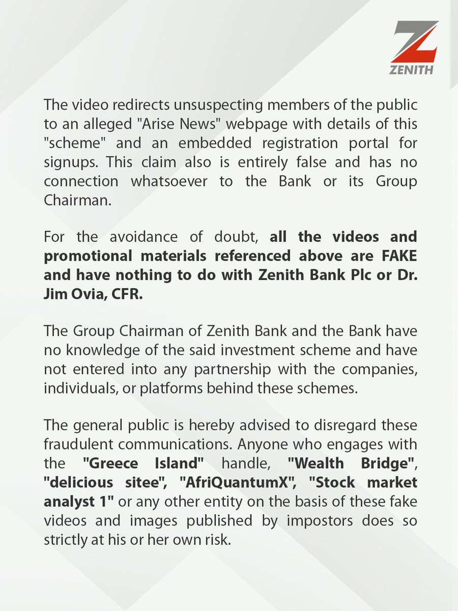 Zenith Bank tweet media