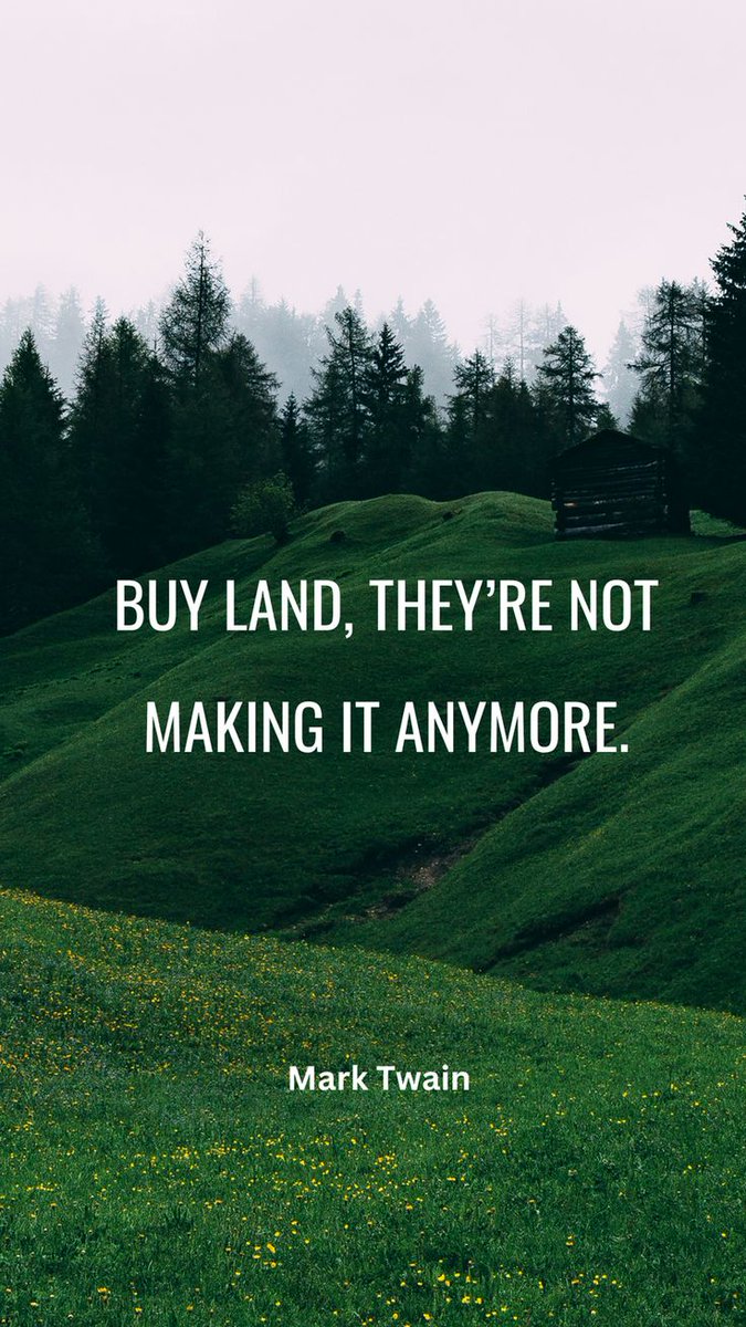 Denikedynamite's tweet photo. The original supply and demand guru. 📈 Mark Twain knew the secret to wealth long before the apps did. Buy land, It’s the only asset that doesn't have a software update. 🌍 💎 

#TuesdayMotivation #FinancialFreedom #RealEstateInvesting #SmartMoney https://t.co/PVB160obCU