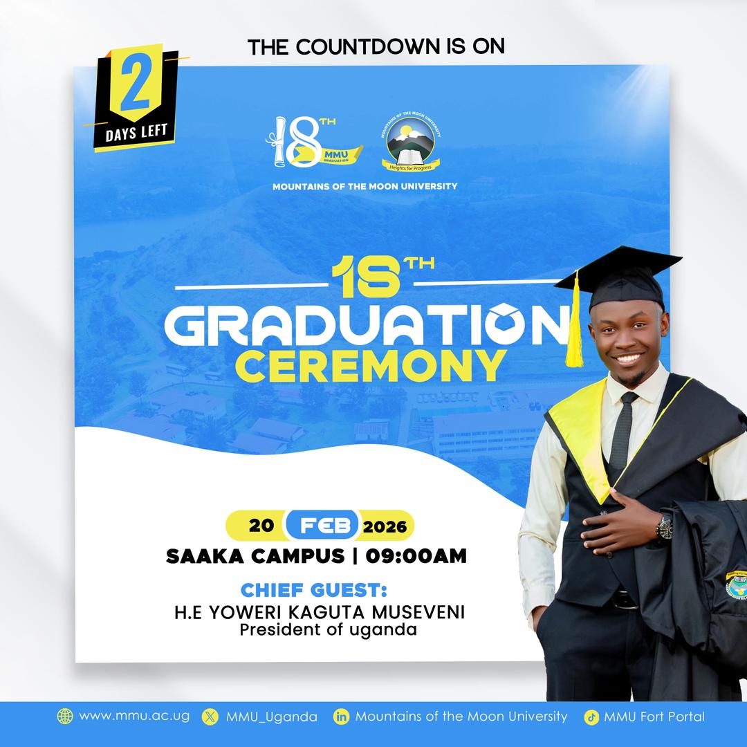 MMU_Uganda's tweet photo. A few Days to  the  Dee- Day;
Please Join us for the 18th Graduation Ceremony at Lake Saaka Campus, Fort Portal City on 20th February,2026. https://t.co/vQKYf35edq