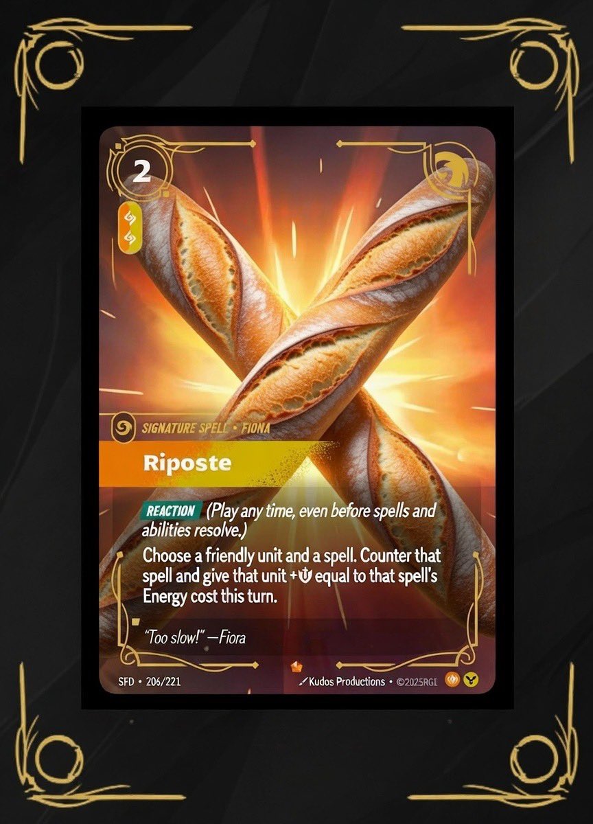 🗞️ NEWS 🗞️

Celebrating Fiora’s French Demacian heritage

All Premium Badges at our Regional Qualifier in Lille, France will come with an exclusive promotional Riposte. May the strongest Grand Duelist win!