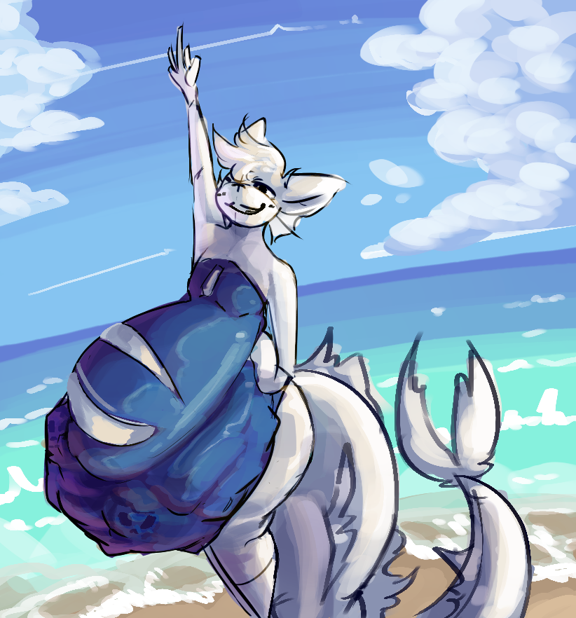 fat boyfriend freeing up the beach for us