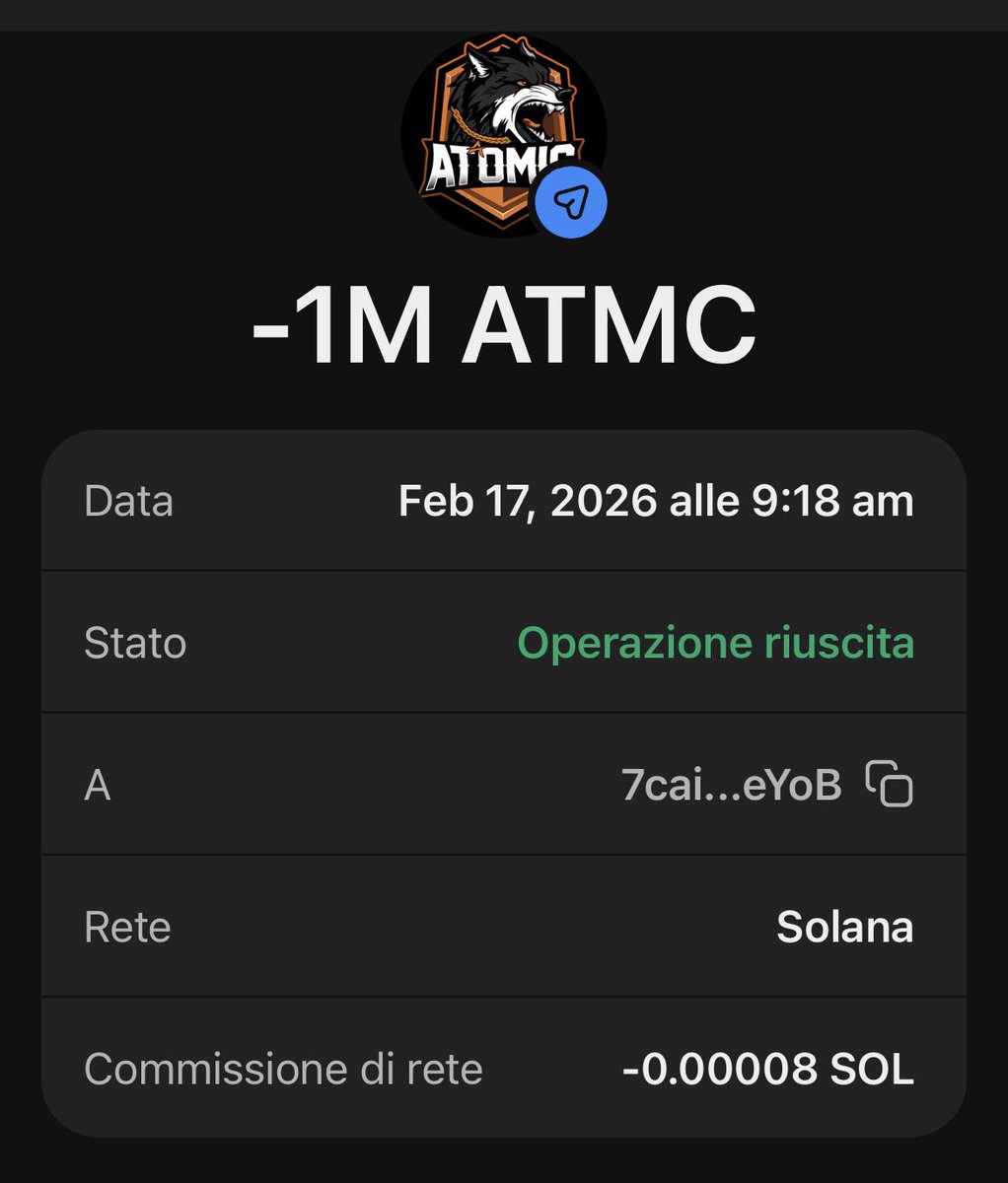 <a href="/Dedi520652/">Dedi saputra</a> Thanks for the support, here are your ATMC brother. 🚀

#solana #atmc #Airdrop