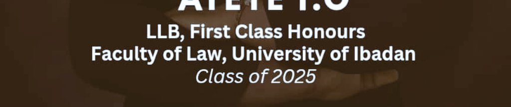 University of Ibadan
Class 2025

56 First Class
73 Second Class Upper
17 Second Class Lower

Congratulations Class 2025 — you contended with COVID-19 and the longest ASUU strike — but here you are!!!

My niece made a FIRST CLASS!