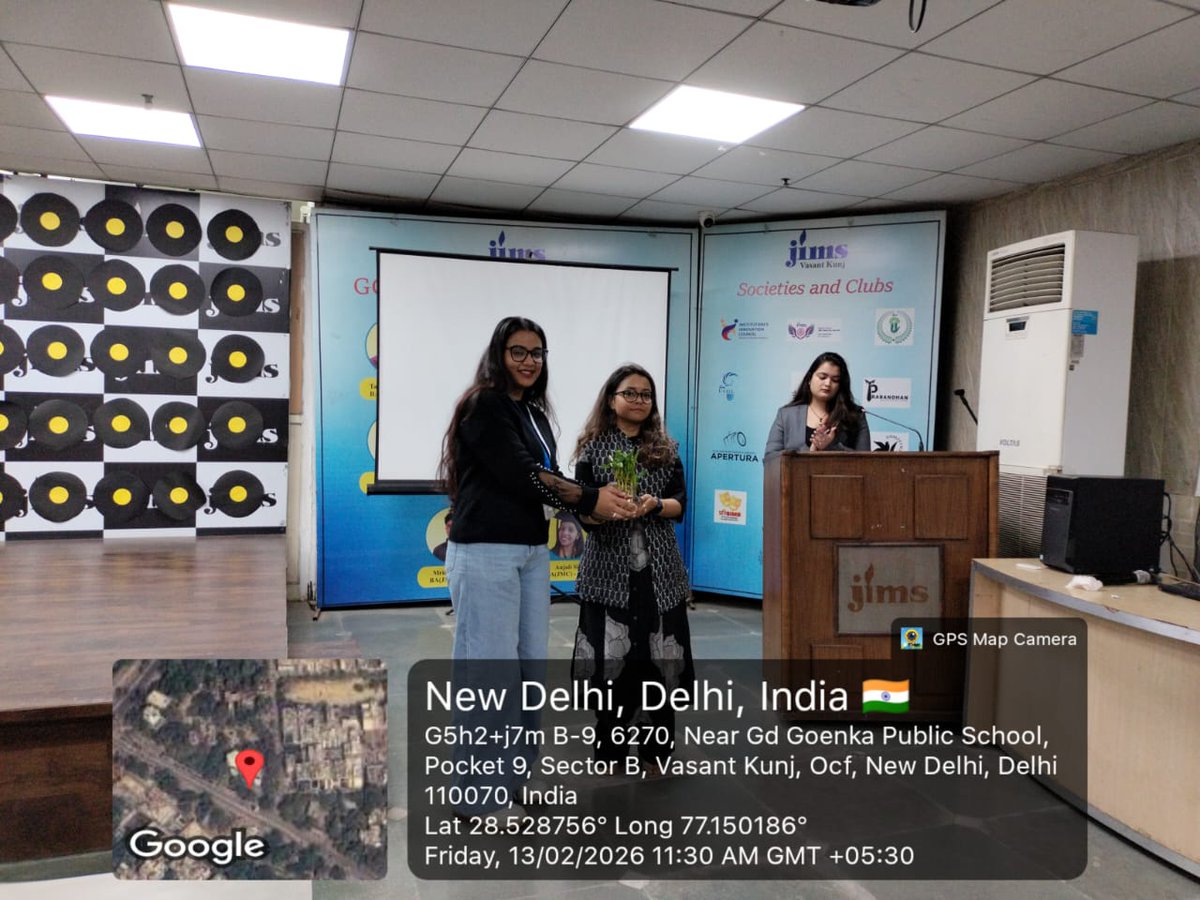 The Dept. of Media &amp; Communication Studies, JIMS Vasant Kunj hosted a guest lecture on “Brand Identity, Strategy &amp; Digital PR” by Ms. Sushmita Singh, PR Manager, Brands2Life.
Students gained practical insights into branding, digital PR, and public communication.
#JIMSVasantKunj