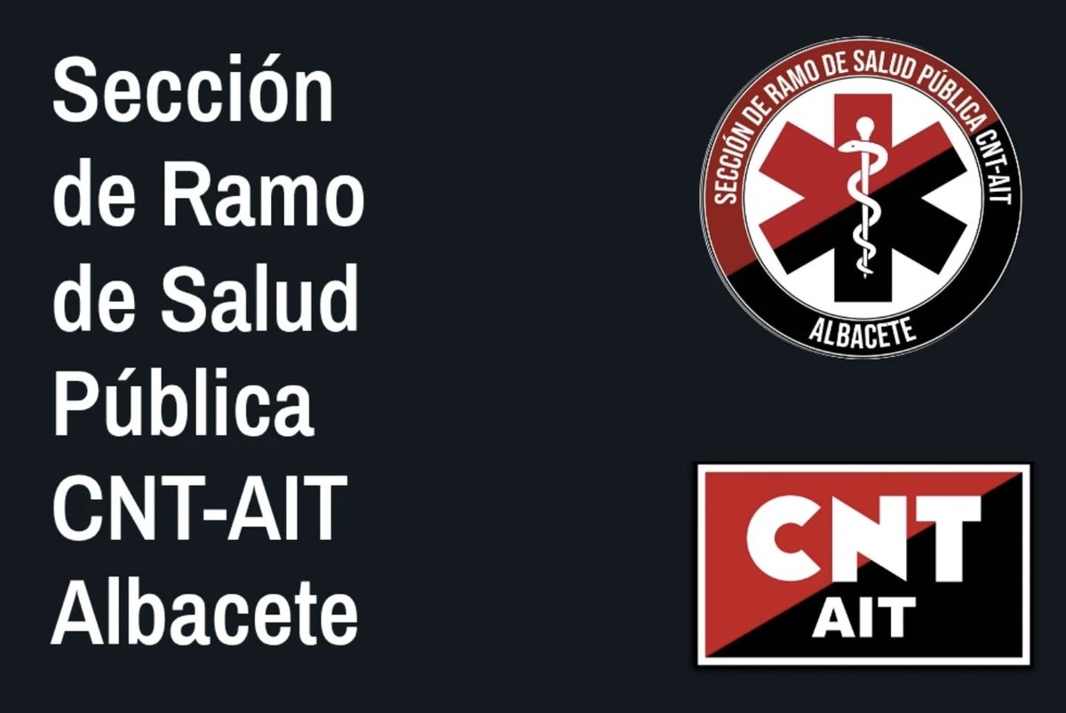 🟥⬛️ Sección Salud pública CNT-AIT #Albacete

…udpublicacntaitalbacete.wordpress.com

#saludPública #cntait  #seccionsaludpublicacntait #apoyomutuo #anarcosindicalismo