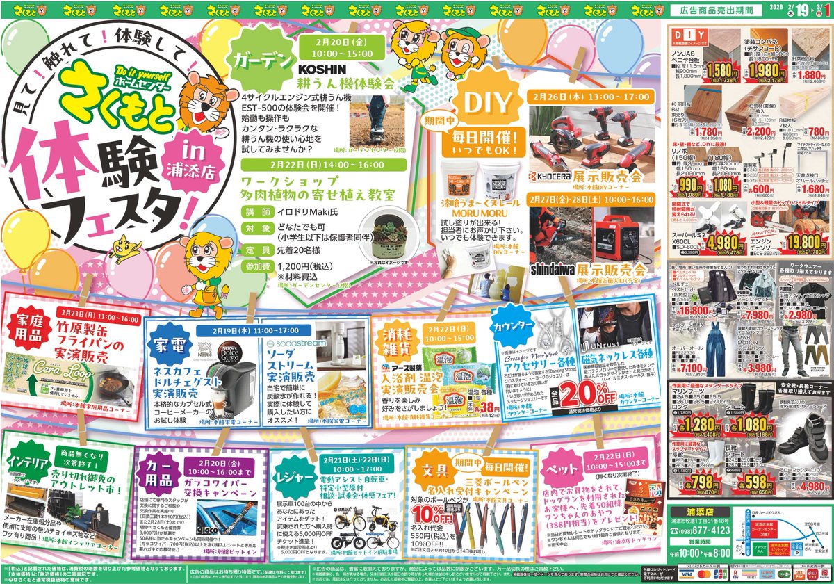 🌸【予告】2月19日(木)から！超お得なWチラシが同時スタート！🐯🌸 全4