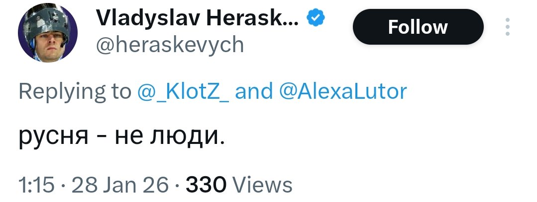 "Russians are not humans"

– Ukrainian skeleton racer who was recently banned for political protest.

Why was he ever allowed to compete with comments like this? <a href="/Olympics/">The Olympic Games</a>