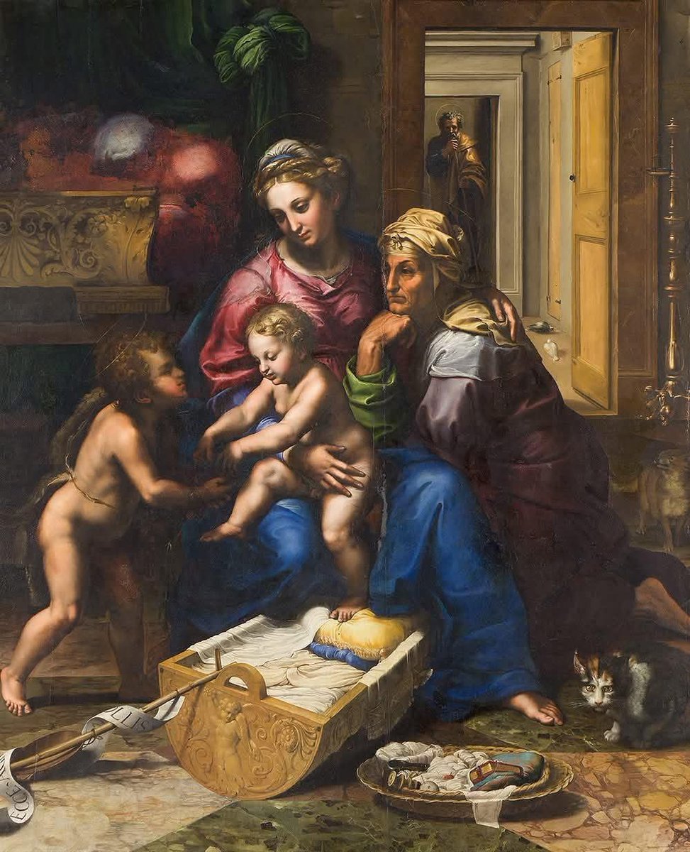 #giornatanazionaledelgatto
Per festeggiare questa giornata vi proponiamo uno sguardo alla celebre “Madonna della gatta” di Giulio Romano, dove il piccolo felino diventa protagonista silenzioso ma ricco di significati, inserito in una scena intima e affettuosa.