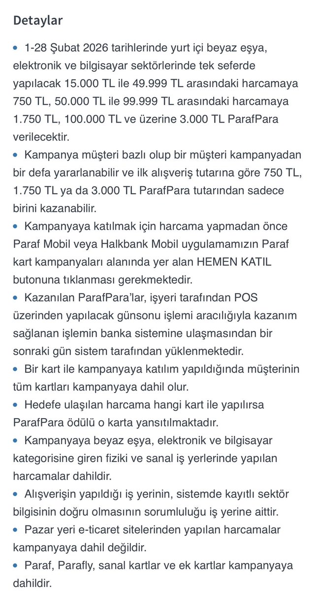 Bugün bilgisayar bakmak için mağazaya gideceğim aklıma yatan olursa alıp gelecem k.k vade farksız taksit var k.k alışverişine Beyaz eşya elektronik ve bilgisayar sektöründeki alışverişlerine 3.000₺ varan #ParafPara varmış bakalım nasıl olacak kampanyaya hemen katıldım 👇