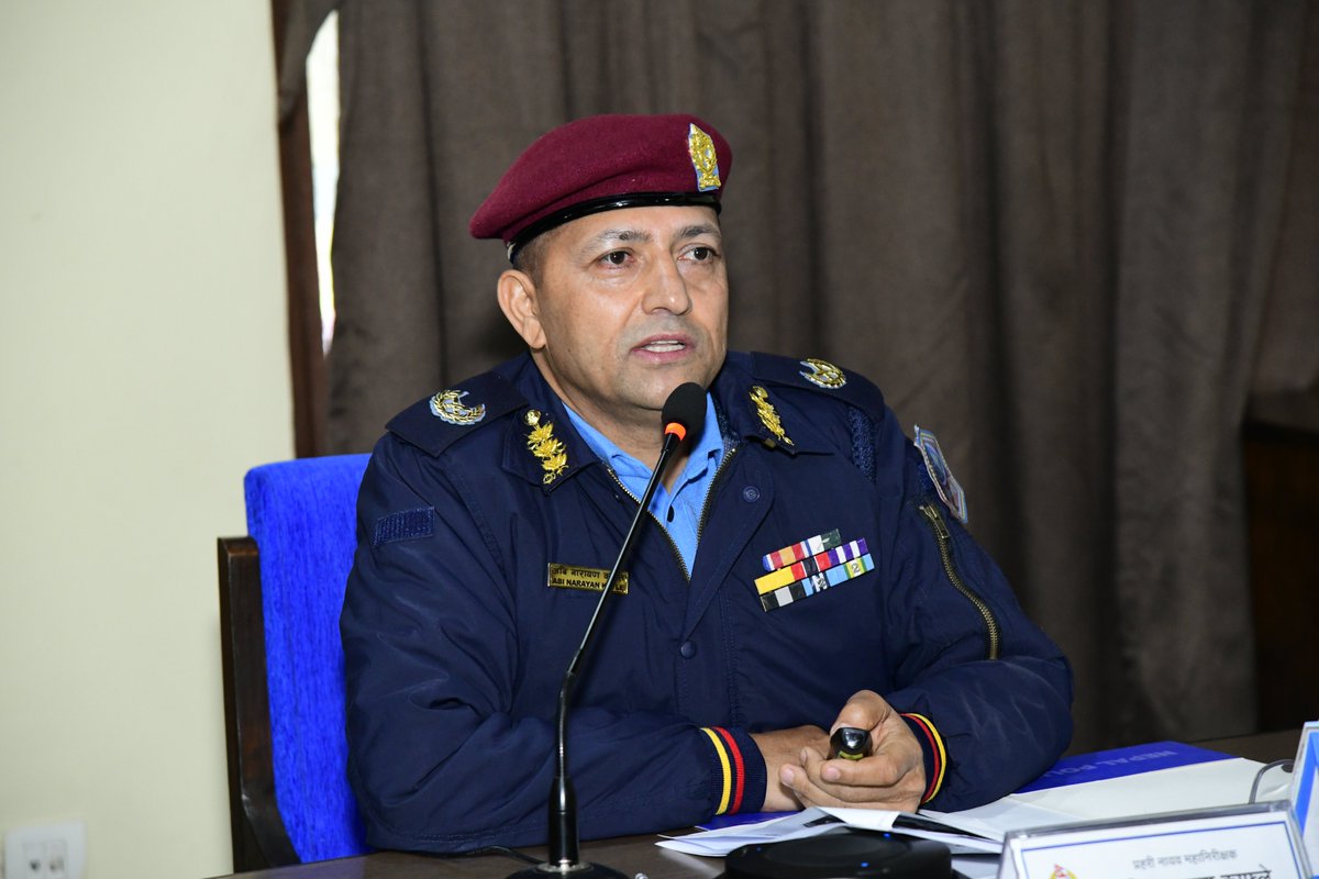 NepalPoliceHQ's tweet photo. केन्द्रीय प्रहरी प्रवक्ता प्रहरी नायव महानिरीक्षक अबि नारायण काफ्लेज्यूद्वारा विभिन्न प्रहरी कार्यालयका प्रवक्ता सँग छलफल एवम् अन्तरक्रिया समपन्न
#nepalpolice #नेपालप्रहरी #toservetoprotect https://t.co/m60LTBXd5q