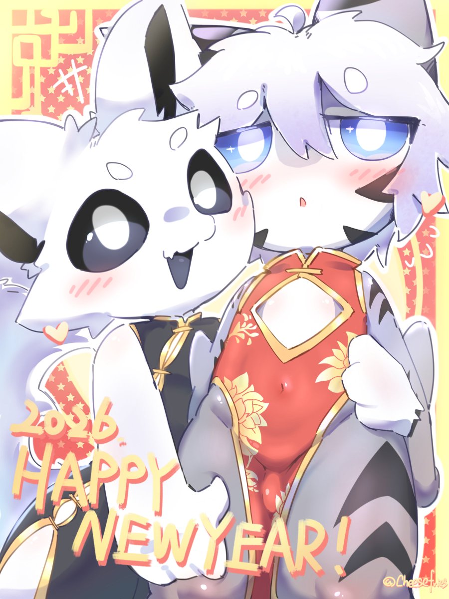 久违地画次喵鲨和鱿鱼犬
新年快乐😘
 #changed