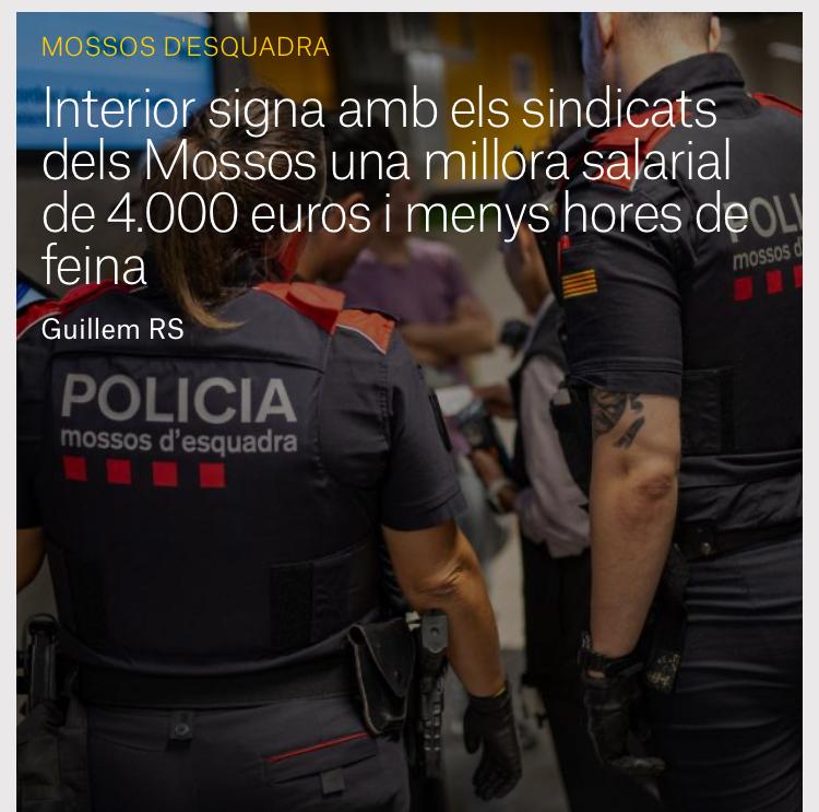 4000€ l'any de pujada de sou per a la policia. 0€ pel personal educatiu. Es veu que el cost de la vida creix per a unes i no per les altres.
#vagaeducativa #DignifiquemLaProfessió
