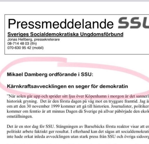 Socialdemokraternas ekonomiska talesperson! Mikael Damberg!

Citat:
- kärnkraftsavvecklingen en seger för demokratin

S/Magdalena går ut i media och klagar på att företagen flyttar pga elbrist och att elpriserna är för höga.

- vilka jävla idioter och samhällsförstörande parti!