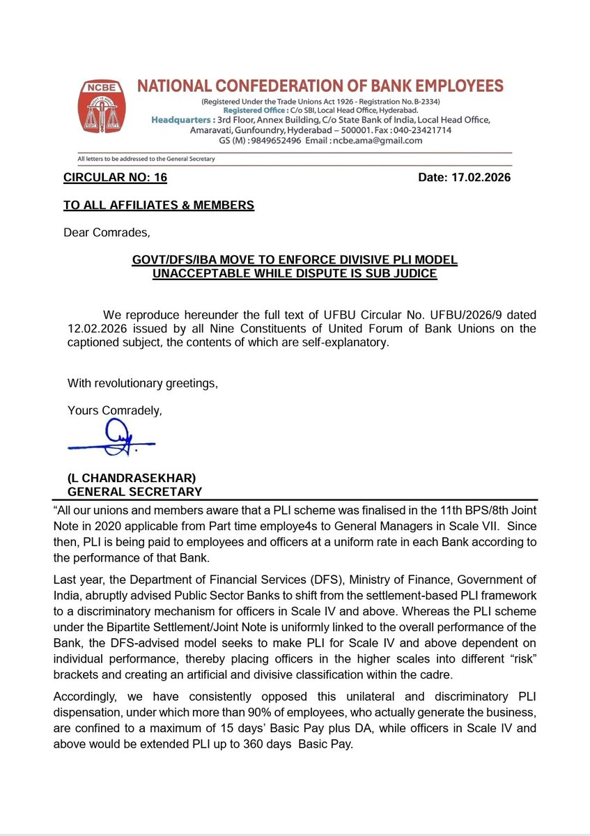 National Confederation of Bank Employees tweet media