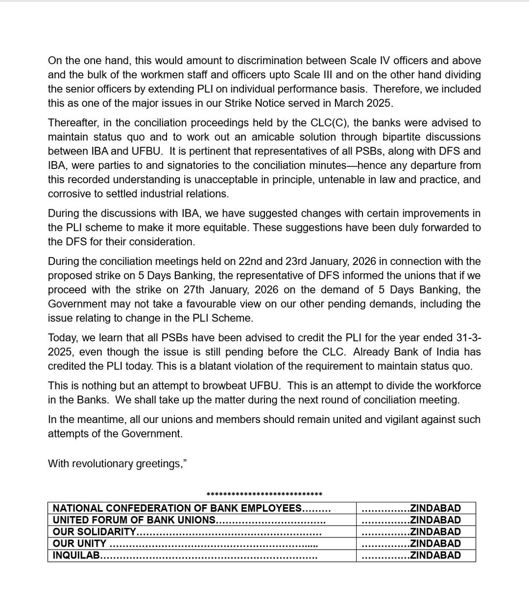 National Confederation of Bank Employees tweet media