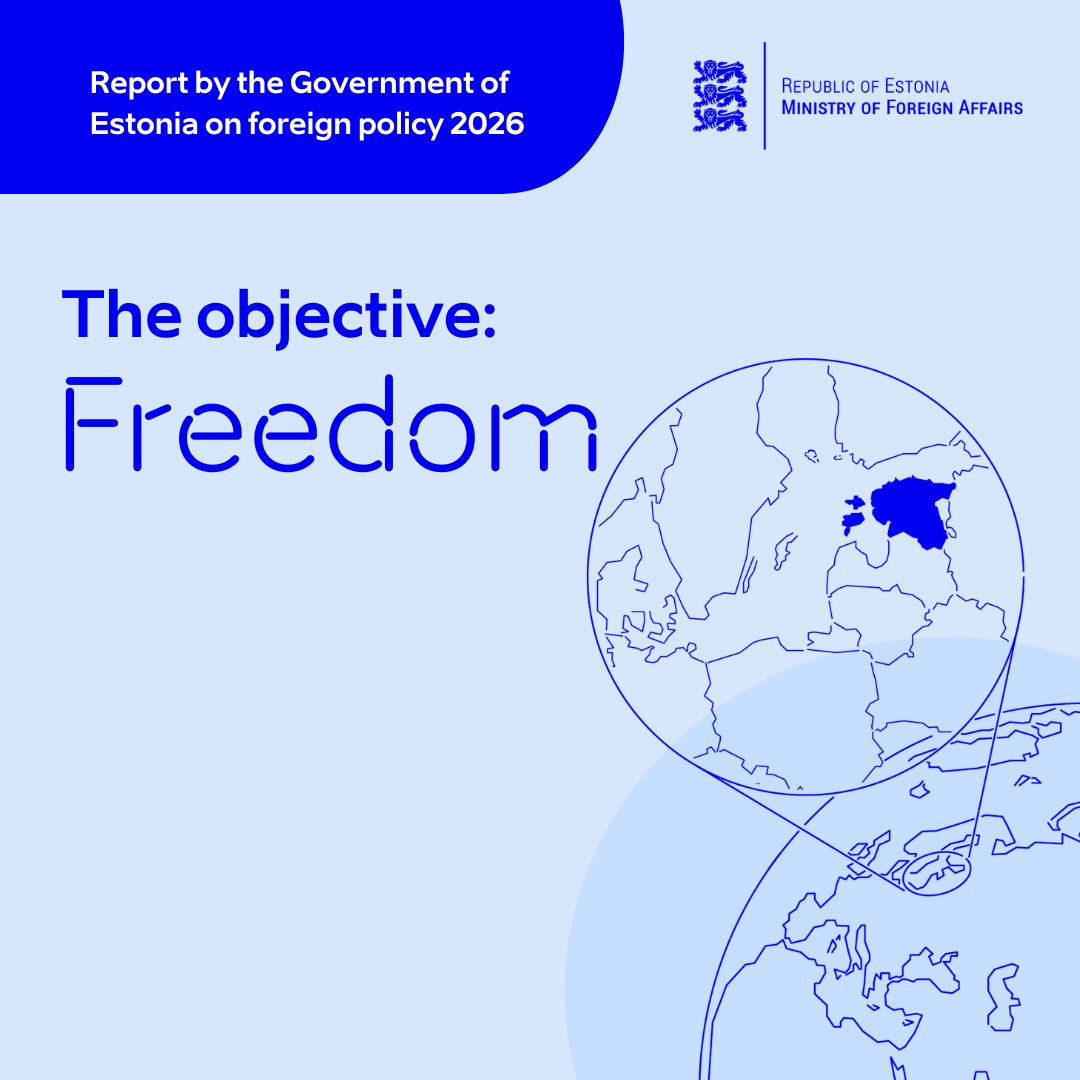 1/9 Today in the <a href="/Riigikogu/">Riigikogu</a>, I presented Estonia’s Foreign Policy Report at a moment when the old rules of international politics are being tested.

In times of rupture, we must be clear about our objective. 

Estonia’s foreign policy has one central goal: freedom.