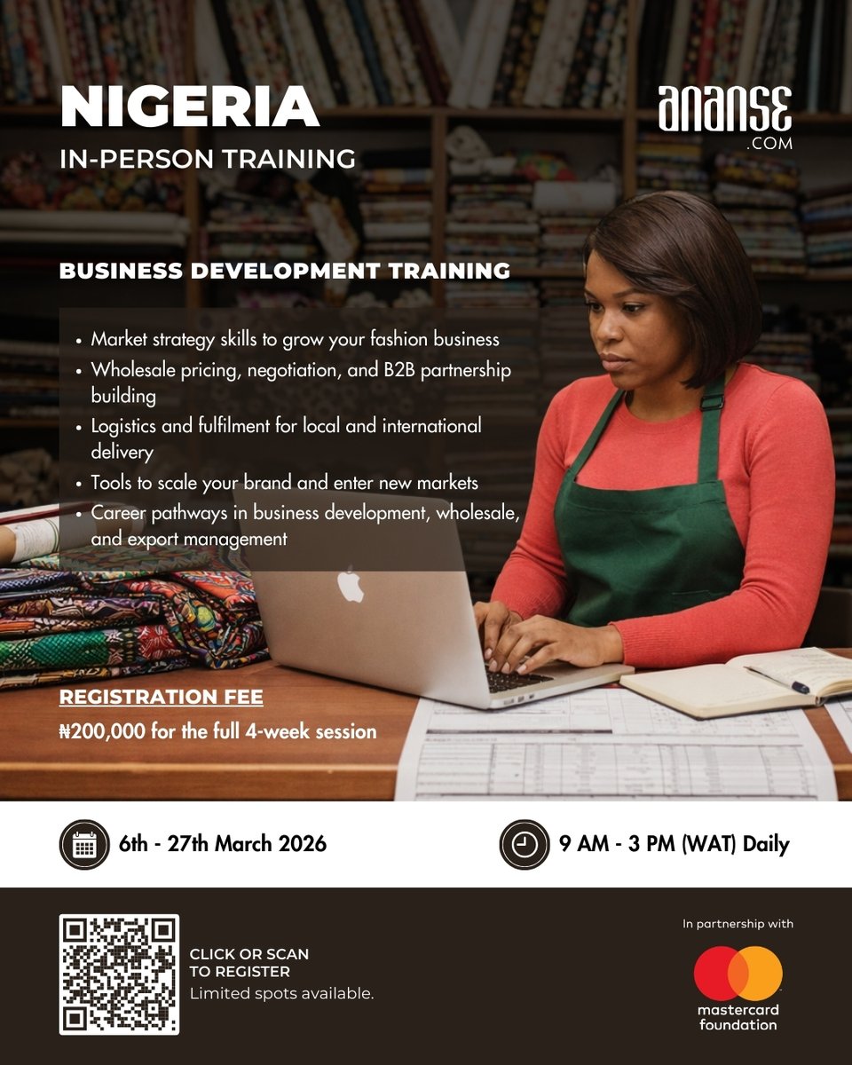 🚀 Ready to take your fashion brand to the next level? 
Click on the link below to register on ananse.com 🖊️🗓️

alpha.ananse.com/enrollment/bus…