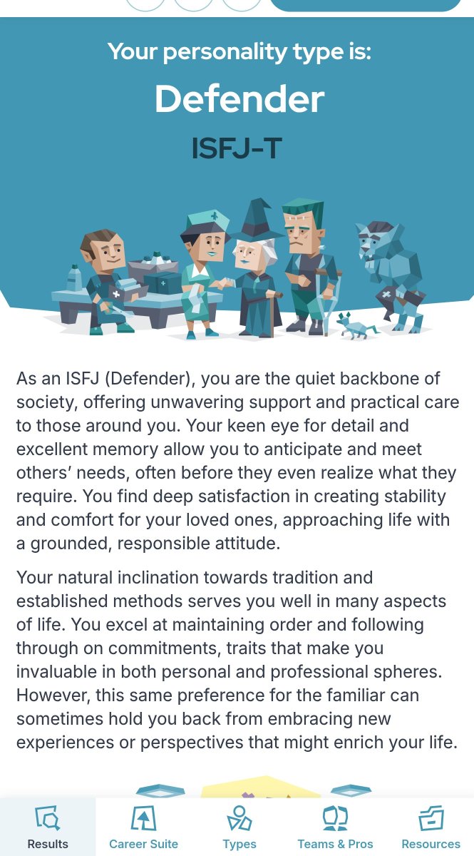 Wow from INFJ to ISFJ ??