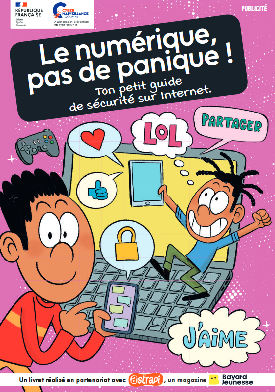 #MardiConseil I  Sensibiliser les enfants à la cybersécurité, c’est possible ! ✅

➡️ Le guide « Le numérique, pas de panique ! » illustre les risques et les bons réflexes à adopter de façon ludique, à travers une #BandeDessinée.

📱cybermalveillance.gouv.fr/tous-nos-conte…