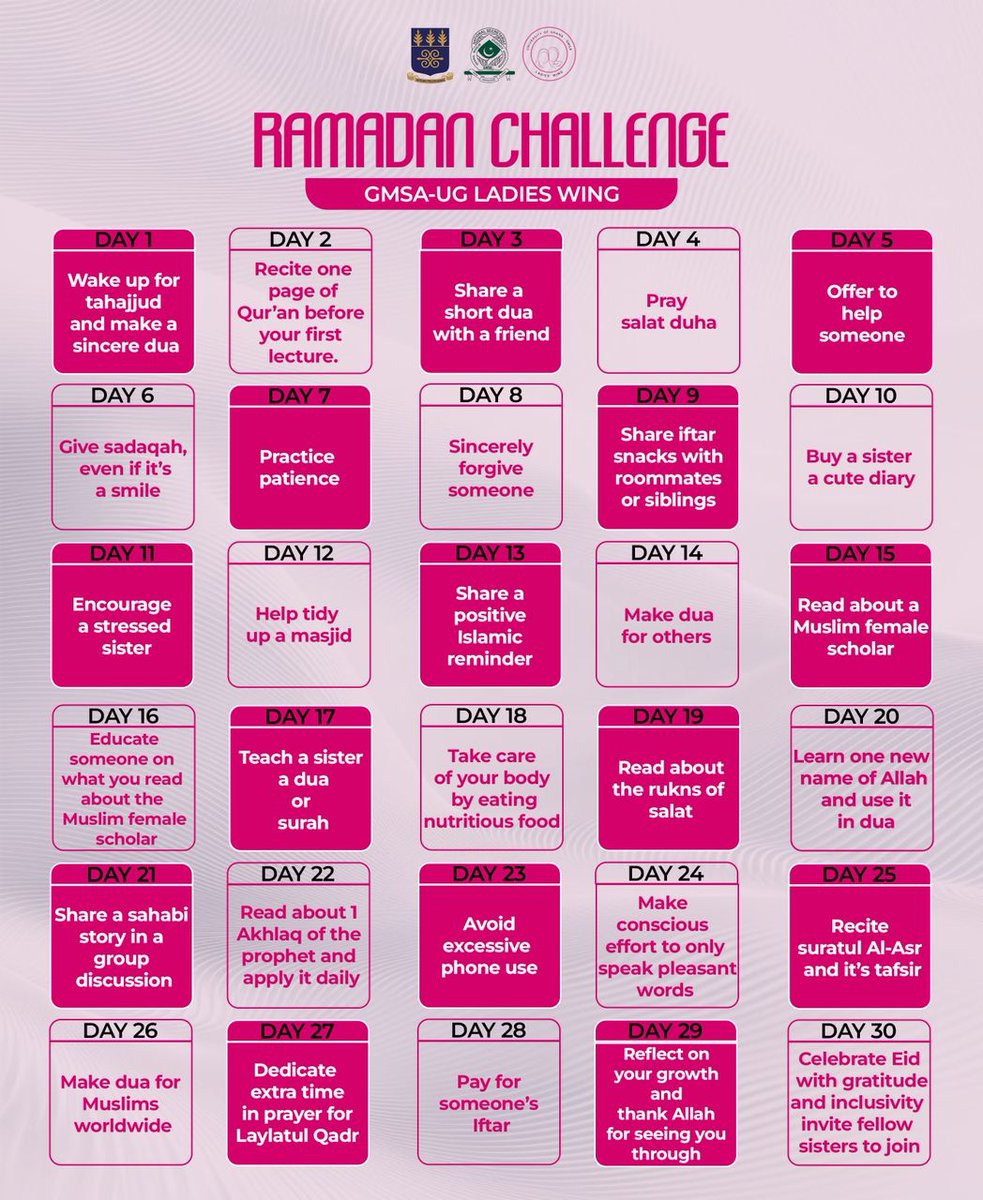 gmsalegon's tweet photo. A journey of good deeds 🌙🕌
UG Ladies Wing Ramadan Challenge 🩷🌸
#Ramadan2026 #ramadanchallenge #gmsa #universityofghana https://t.co/LX7zHelUzN