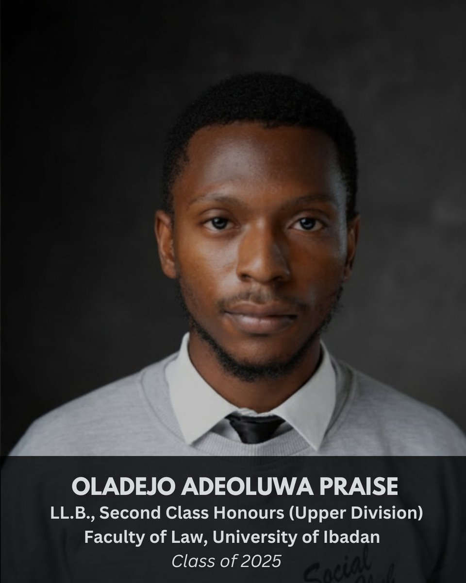 dejothebrand's tweet photo. graduated with second class upper (hons.) from the faculty of law, university of Ibadan. 

it was truly a privilege to mix minds with the scholars of llb25.
see y'all at the top! https://t.co/k1EhcVyT8U