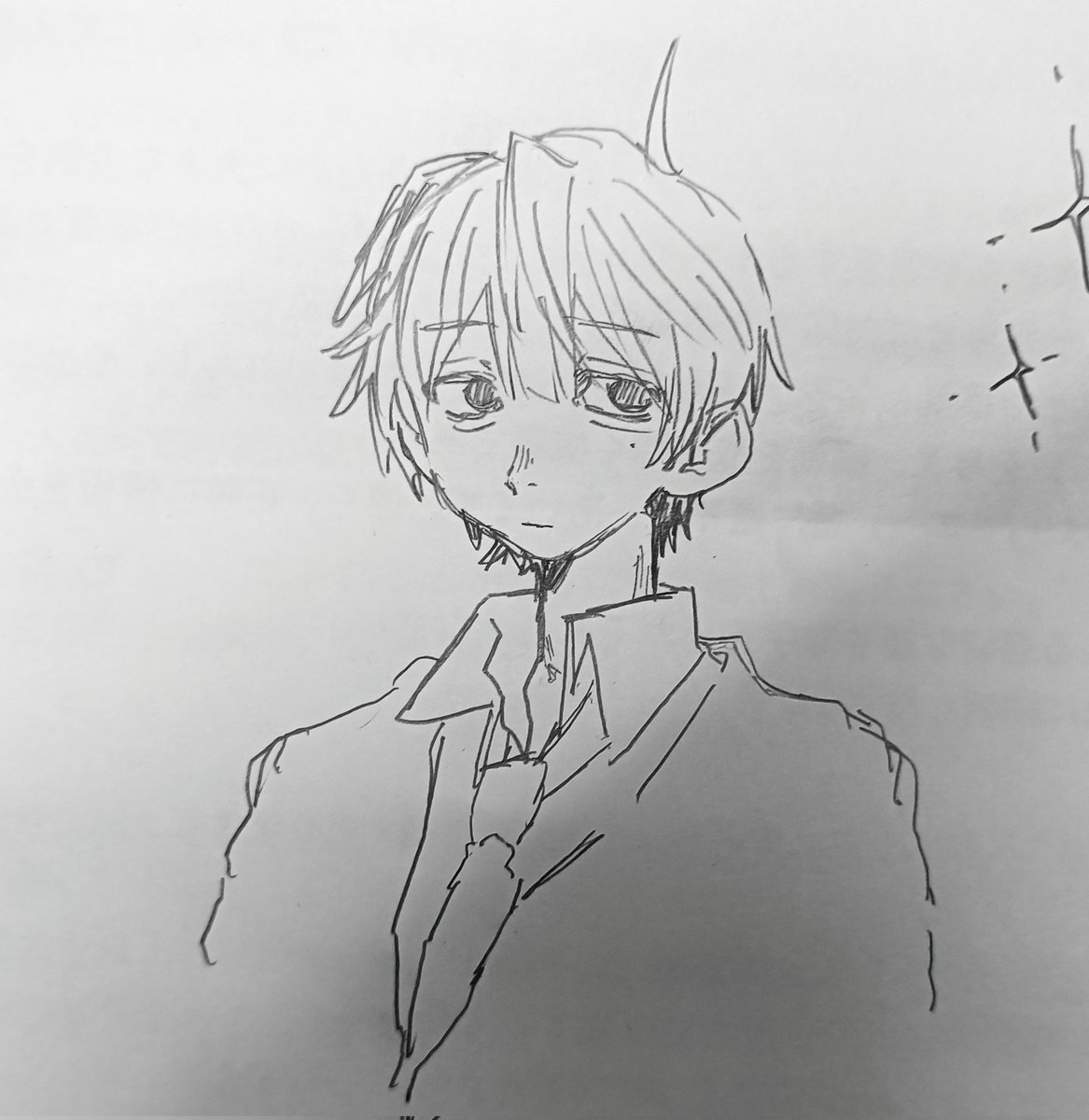 テストがあったので余った時間に。
デフォルメしないと全身描けない