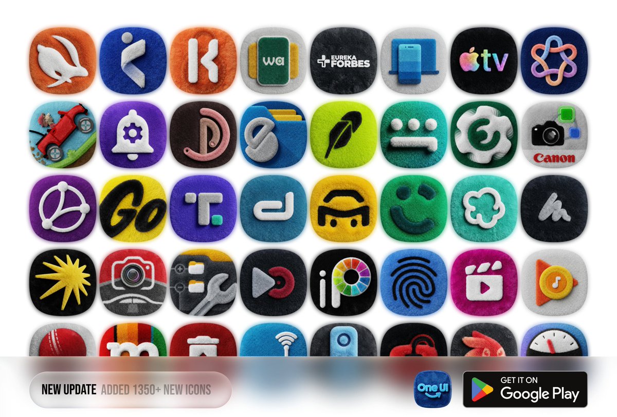 🚨 MASSIVE UPDATE + GIVEAWAY! 🚨 

The OneUI Fluffy Icon Pack 
just got a huge upgrade! ☁️✨

📦 What's inside: 
✨ 1,350 NEW Icons added! (Massive total: 2,325!) 
👑 ALL Premium Icon requests completed. 
🛠️ Minor under-the-hood fixes.

Download - play.google.com/store/apps/det…

🎁