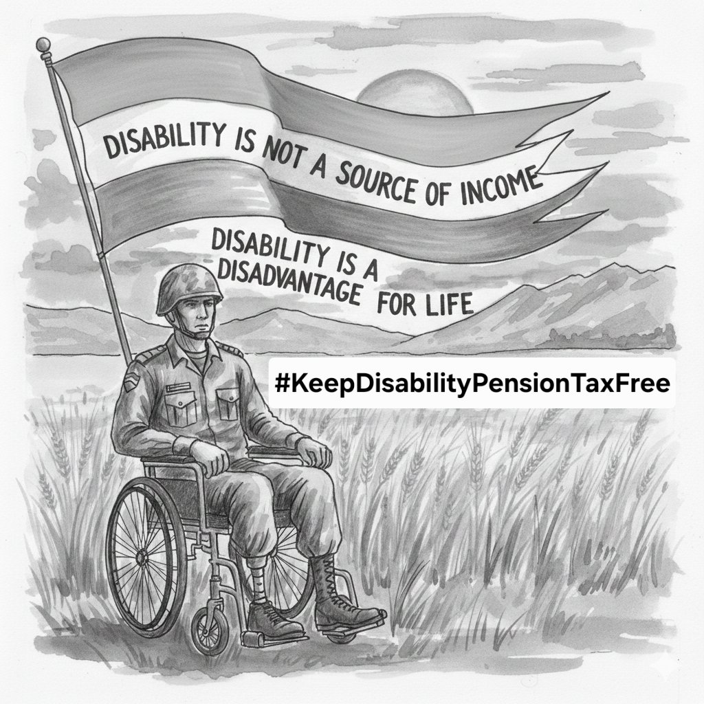 #KeepDisabilityPensionTaxFree 

Disability pension is not an Income. <a href="/rajnathsingh/">Rajnath Singh</a> <a href="/BJP4India/">BJP</a> <a href="/myogiadityanath/">Yogi Adityanath</a> <a href="/adgpi/">ADG PI - INDIAN ARMY</a> <a href="/narendramodi/">Narendra Modi</a>