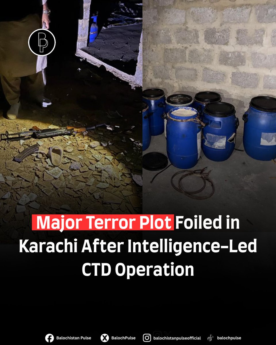 A major terr0rist plot was successfully foiled in Karachi after the Counter Terrorism Department (CTD), acting on intelligence provided by “Markhor,” conducted an operation in Shah Latif Town.

#karachi #breakingnews #karachictd