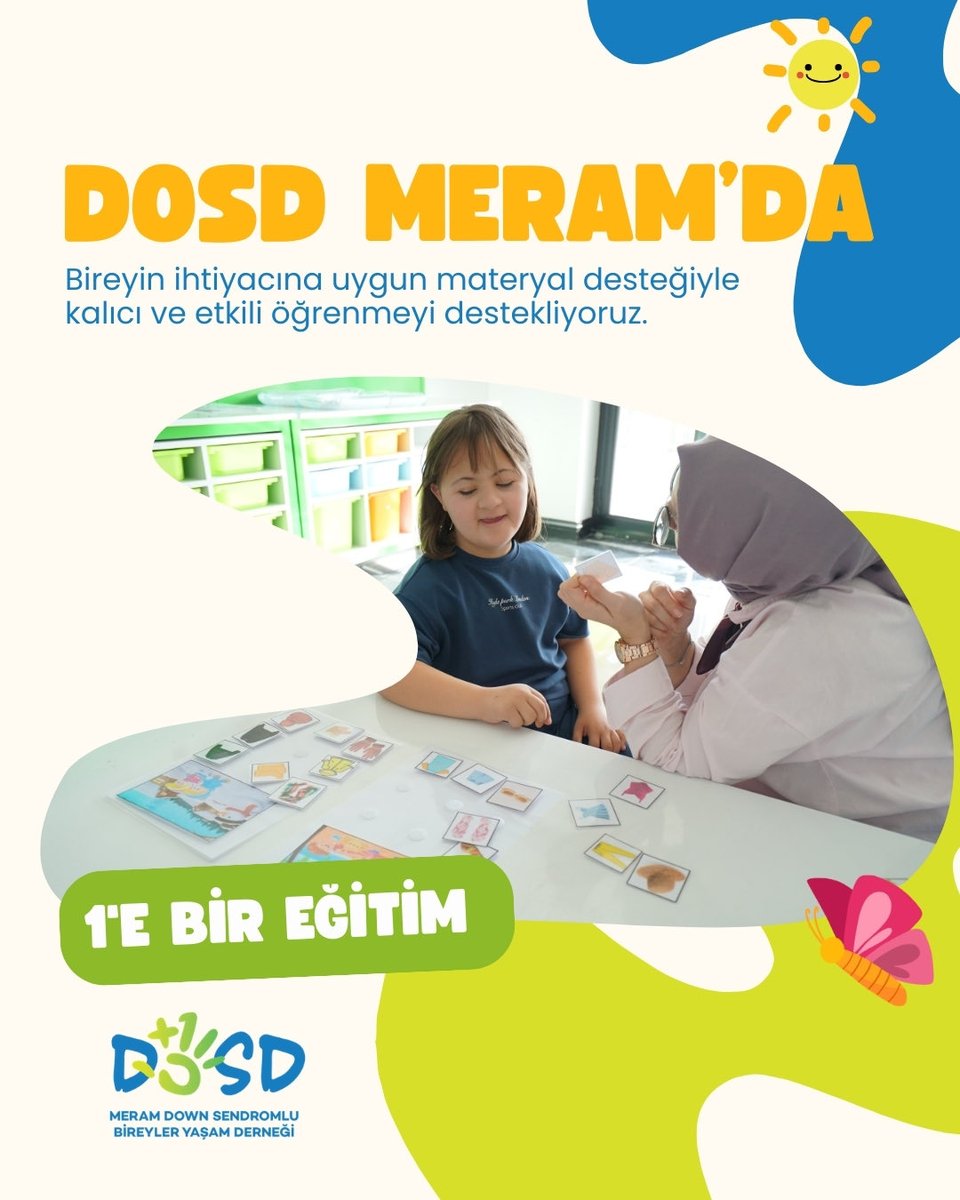 DOSD MERAM’DA 1’E BİR EĞİTİM 💛

Her birey özeldir, her öğrenme yolculuğu kendine özgüdür…

DOSD Meram’da bireyin ihtiyacına uygun materyal desteğiyle kalıcı ve etkili öğrenmeyi destekliyoruz. 🌿

Çünkü biz, her bireyin potansiyeline inanıyor ve o potansiyeli birlikte