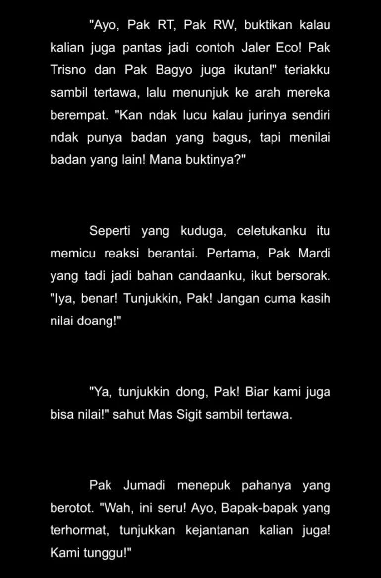 Mereka datang sebagai penilai. Tapi setelahnya, mereka justru jadi tontonan. Akankah rahasia Pak RT dan Pak RW terbongkar? Baca selengkapnya di bacaanseru.in