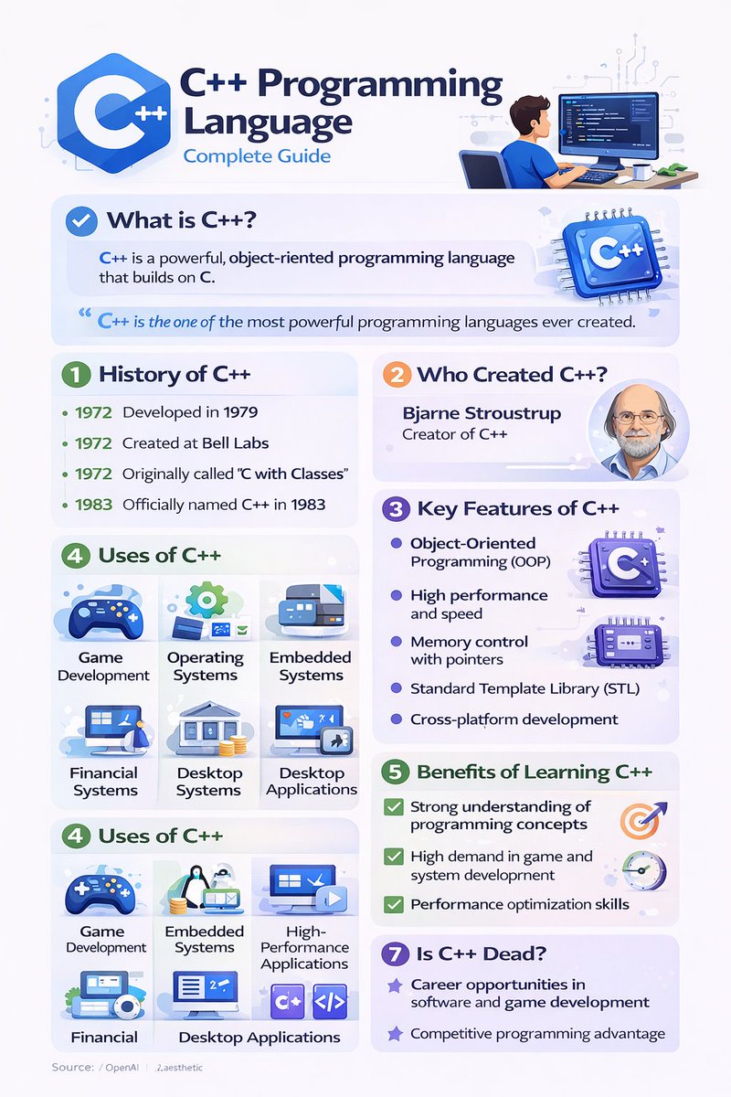 C++ Programming Language Basic information - What is c++ - History