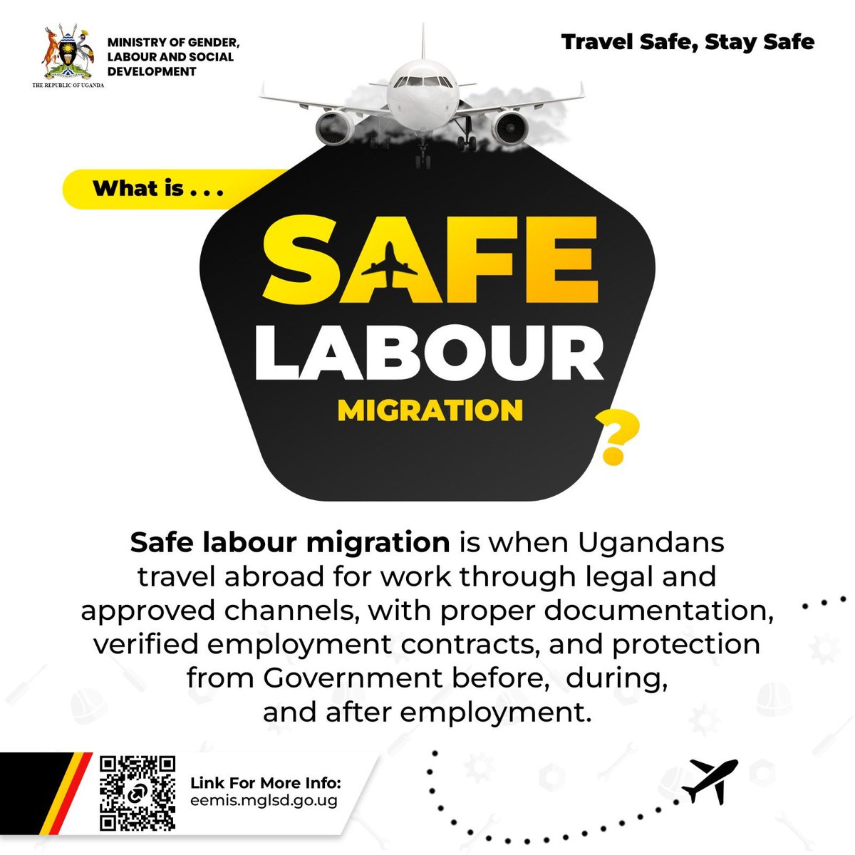 nasiimaroddy's tweet photo. Thinking about work abroad? Ensure you're equipped with the right information before you take the leap.
Attend the nationwide sensitization seminars on safe labour migration hosted by @GovUganda and partners.
Your journey to success starts with knowledge
#SafeLabourMigration https://t.co/CMfjPxkQdg