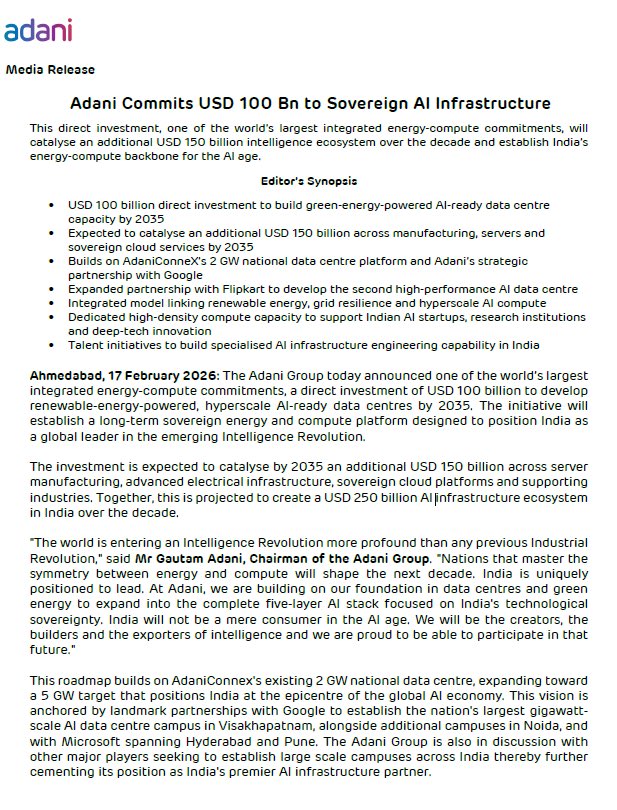 ashish_munjal's tweet photo. #CEMIndia. #CemIndia #ITDCementation
here comes big announcement by Adani group on investing in DC .. Already they are doing multiple projects with Google group …
Read Concall of CEMIndia per snipped attached :-
- ramped up our capabilities for DC
- visited lots of sites across globe for DC
- started working on 2 DC ( Mumbai)
- Visibility that Adani has got big plan
- If we do half of that, it will be quite big for our company.
- Each year we can do 500 MW roughly with present capacity .
500 MW is approx 25000 cr Revenue on civics and MEP side ( refer below tweet) & this company do 10000 revenue as of now ! If they do annually 200 MW, that is huge for this company !
This is my perfect bet for playing DC theme !