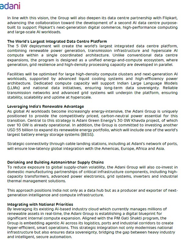 ashish_munjal's tweet photo. #CEMIndia. #CemIndia #ITDCementation
here comes big announcement by Adani group on investing in DC .. Already they are doing multiple projects with Google group …
Read Concall of CEMIndia per snipped attached :-
- ramped up our capabilities for DC
- visited lots of sites across globe for DC
- started working on 2 DC ( Mumbai)
- Visibility that Adani has got big plan
- If we do half of that, it will be quite big for our company.
- Each year we can do 500 MW roughly with present capacity .
500 MW is approx 25000 cr Revenue on civics and MEP side ( refer below tweet) & this company do 10000 revenue as of now ! If they do annually 200 MW, that is huge for this company !
This is my perfect bet for playing DC theme !