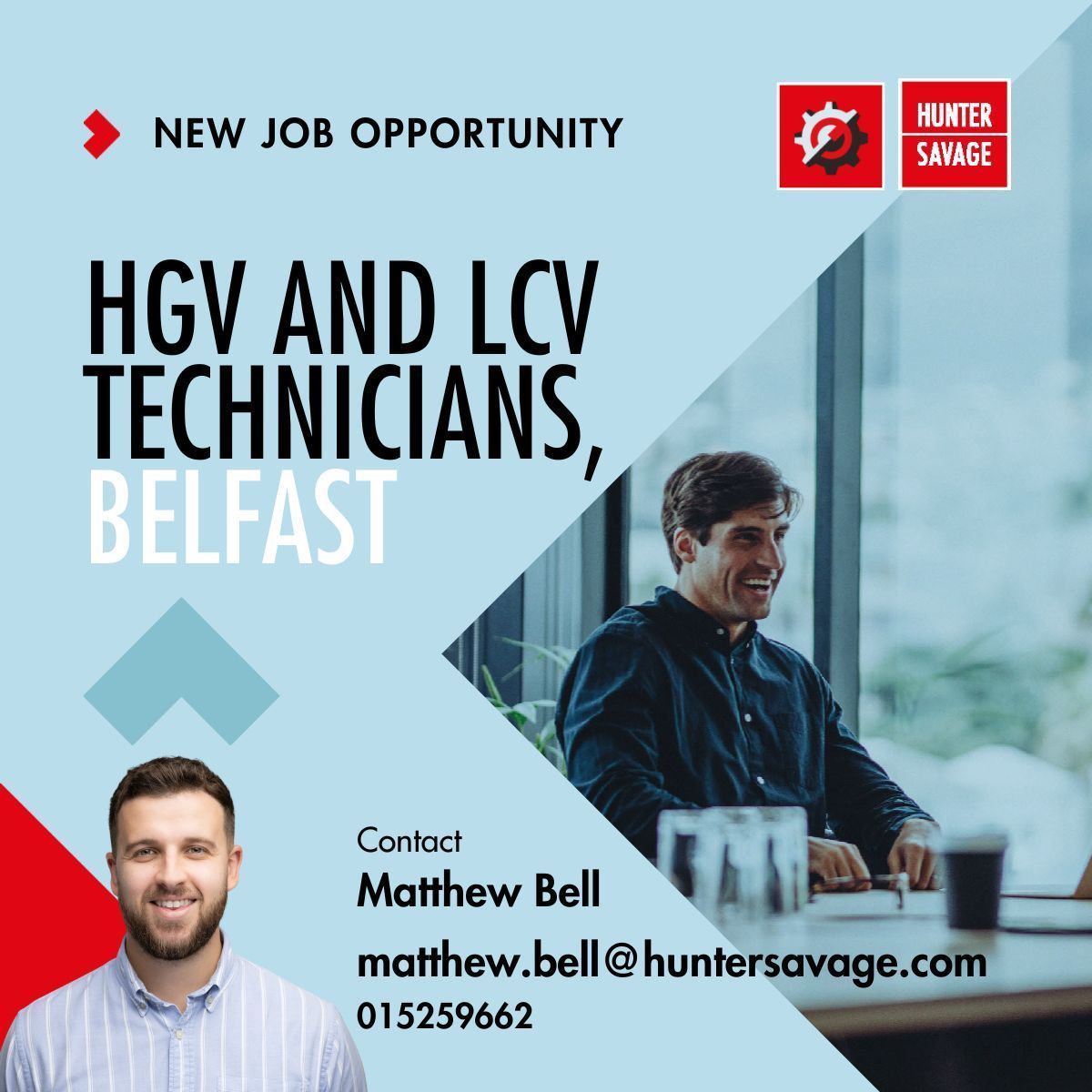 🔧HGV &amp; LCV Technicians | Belfast

Join a highly regarded Belfast employer expanding their engineering team. A superb opportunity for skilled technicians seeking stability, strong earnings &amp; genuine progression.
✅£46–50k + benefits

📩matthew.bell@huntersavage.com

#HunterSavage