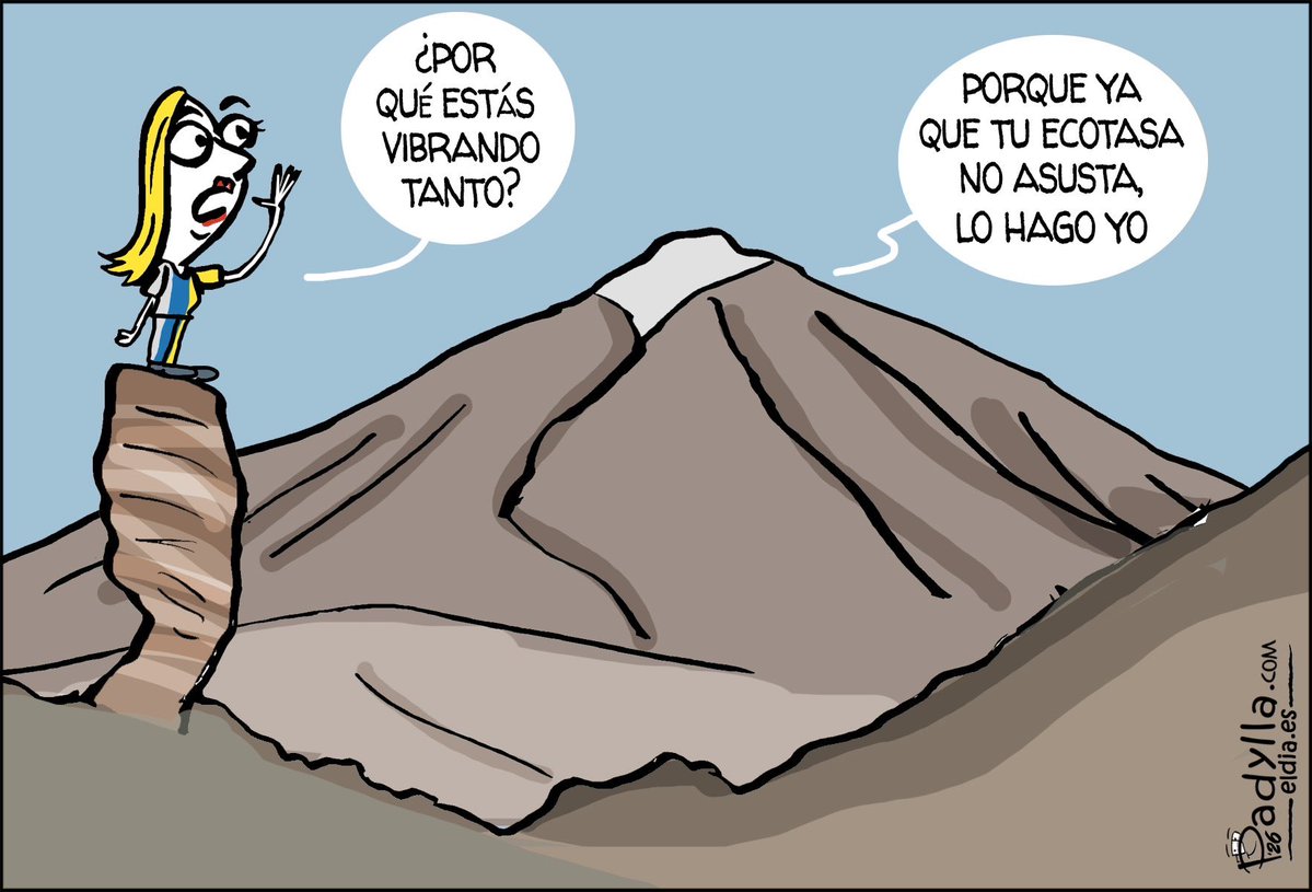 ⛰️ La conversación entre Guayota y #RosaDávila.

🎭 CC disfrazando de #Carnaval a los microterremotos en #ElTeide.

🎨 <a href="/Padylla/">Padylla</a>