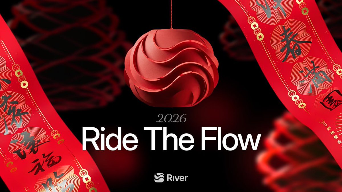Ride the Flow, a Lunar New Year couplet challenge.

Write a couplet or a short blessing in Chinese or English. Text is fine, but handwritten, a poster, or a quick video works too.

▸ Feb 17 - Feb 24

✦  How to join

▸ Tweet your work on X
▸ Tag <a href="/RiverdotInc/">River</a> <a href="/River4fun/">River4FUN 🐝</a> 
▸