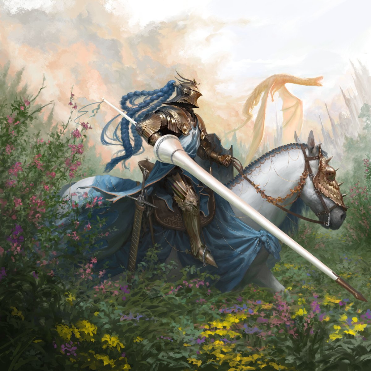 Another knight today; Segurant the Brown, the original Arthurian monster hunter!

I painted the first version of this for myself, and then was commissioned to expand it for a limited edition mousepad