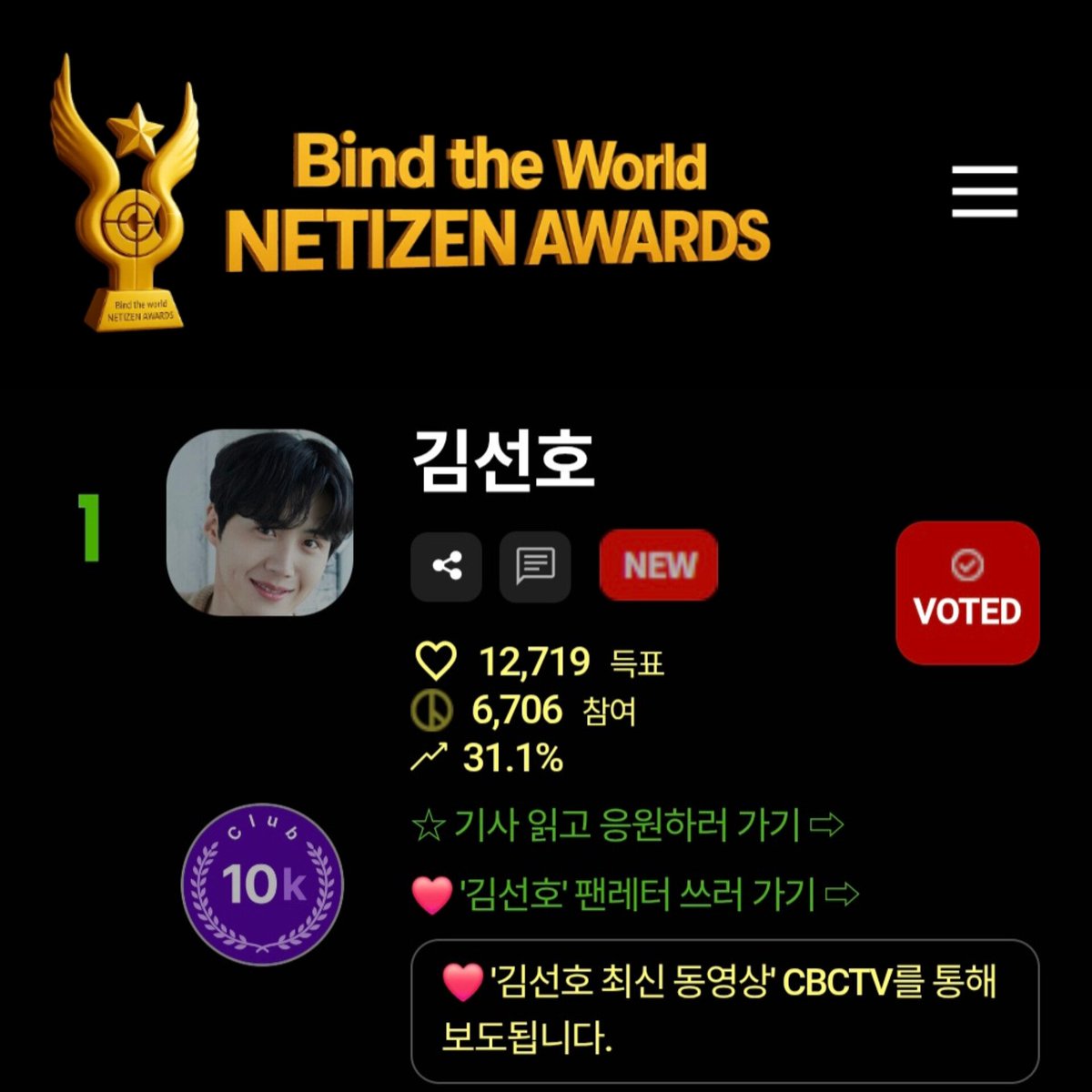 Kim Seon Ho 김선호 Voting tweet media