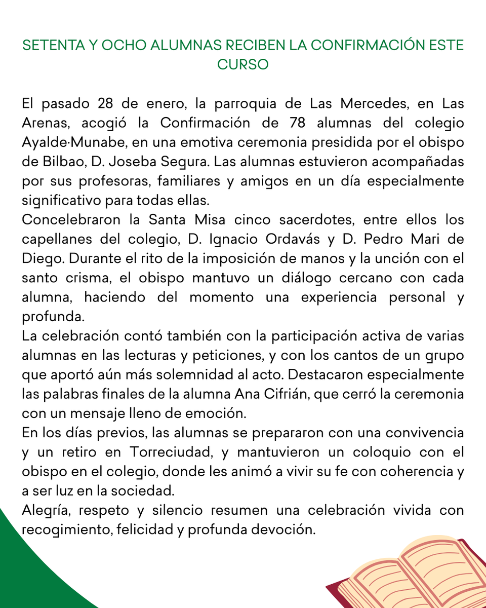 Setenta y ocho alumnas reciben la Confirmación este curso