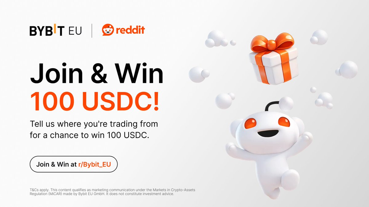 🎉 Bybit EU is now on Reddit  and we’re celebrating with a giveaway!

Join our new Reddit community for a chance to win 100 USDC 💸

How to enter:

1️⃣ Join r/Bybit_EU
2️⃣ Comment on the giveaway post and tell us: Which EU country are you trading from?

⏳ Ends in 7 days
🎁 1