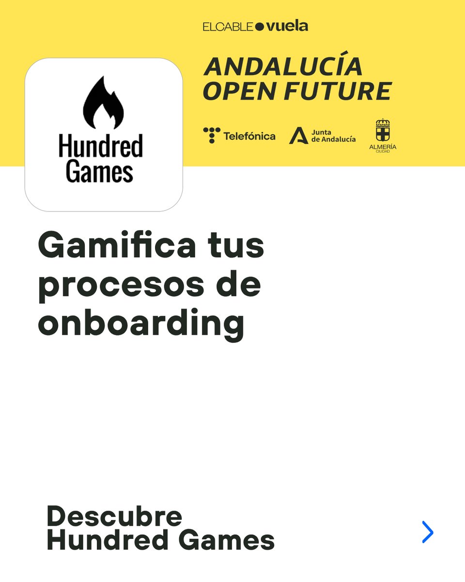 OpenFuture_And's tweet image. Dile adiós a las formaciones aburridas. 📈

Con Hundred Games, los procesos de selección y onboarding se convierten en una experiencia interactiva que aumenta la tasa de finalización y el compromiso del equipo. 🎯

Más sobre esta startup ⬇️
andalucia.openfuture.org/startups/hundr…

#Gamificación